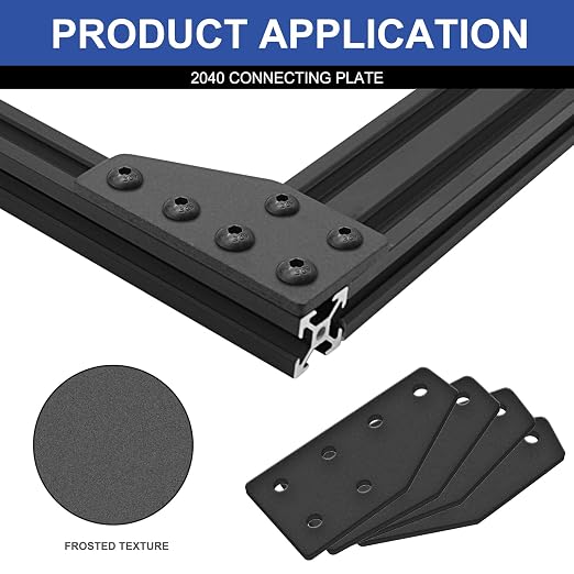 12pcs 2040 Joint Plate Connector Corner L Bracket 6-Hole Black | 2040 V Slot - Image 4