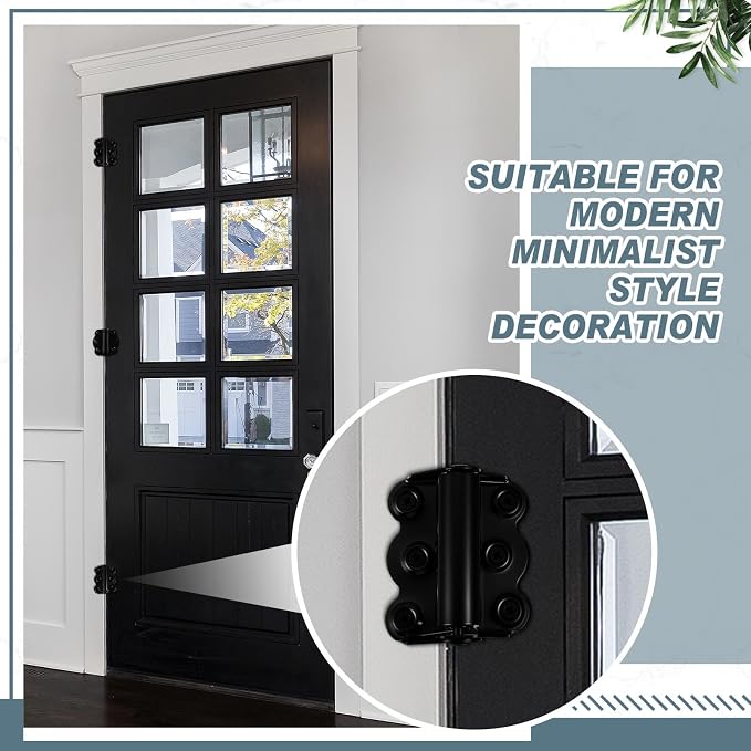 Zonon 6 Pack Black Self Closing Screen Door Hinge 2 3/4" Heavy Duty Steel - Image 6