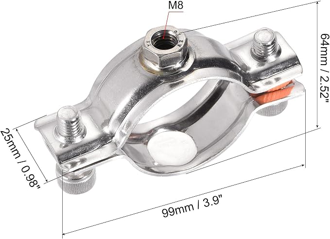 uxcell Wall Ceiling Mount Pipe Supports, 304 Stainless Steel Adjustable Pipe - Image 2