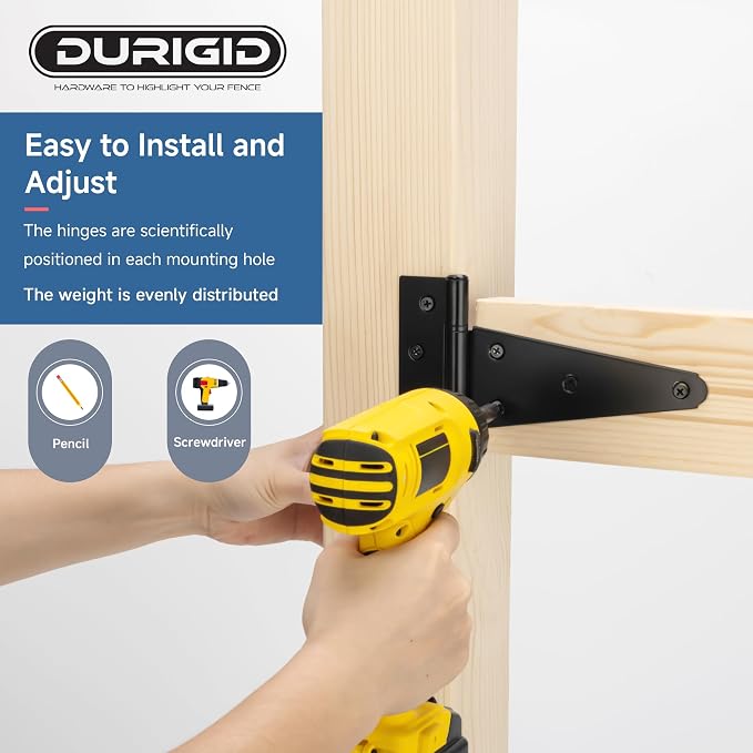 6 Pack 6 Inch T Hinge, Heavy Duty Hinges - Image 5