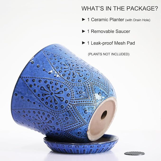Gepege 8 Inch Ceramic Plant Pot - Image 3