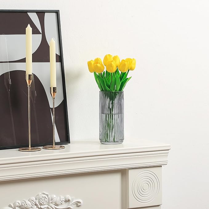 Ribbed Glass Vase, Flower Vases - Image 2