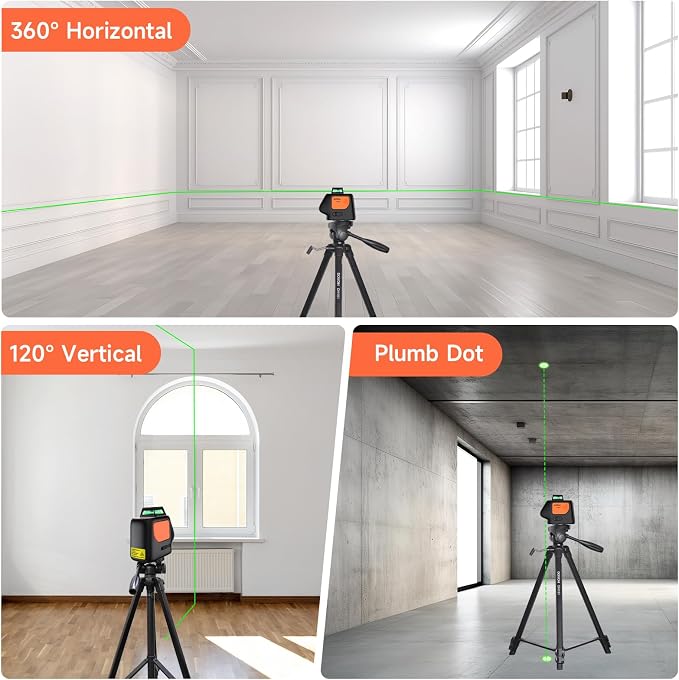Plumb Dot Laser Level 360 Self Leveling, PV-360G | High Accuracy, Rechargeable - Image 2