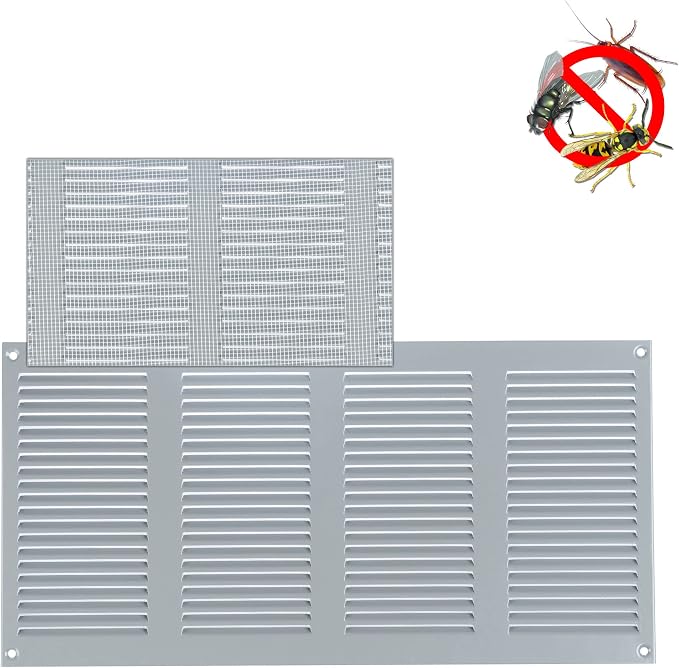 Gray Vent Cover 14x6 with Mesh - Image 3