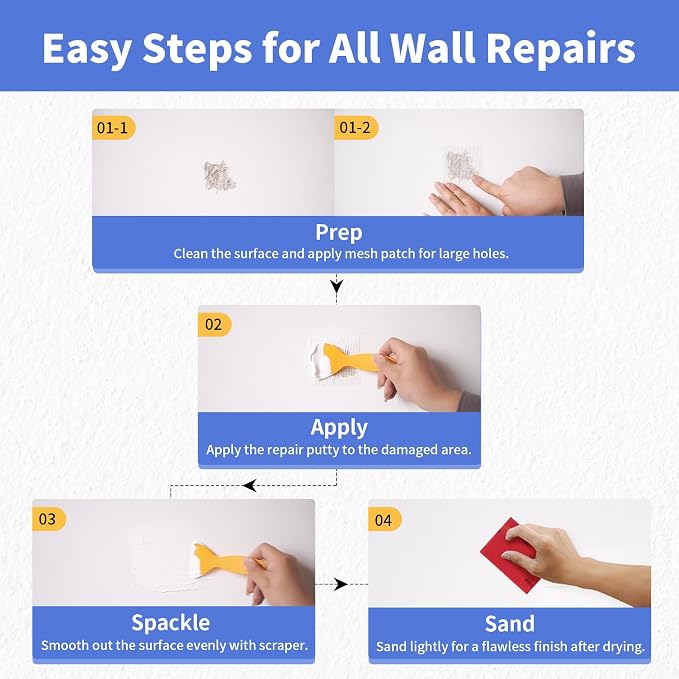 YKF Drywall Repair Kit, 18 oz Ready to Use Quick Dry Wall Repair Paste - Image 4
