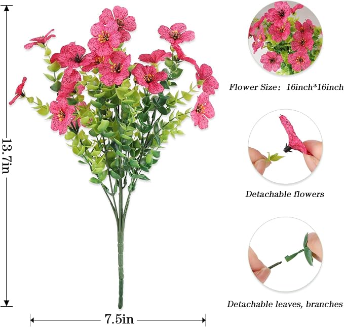 AGIRL Artificial Flowers Outdoor UV Resistant Fake Plant Garden Patio Decor | - Image 2