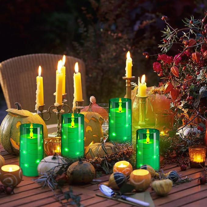 NURADA Flickering Flameless Candles: Built-in Star String Acrylic Battery LED - Image 6