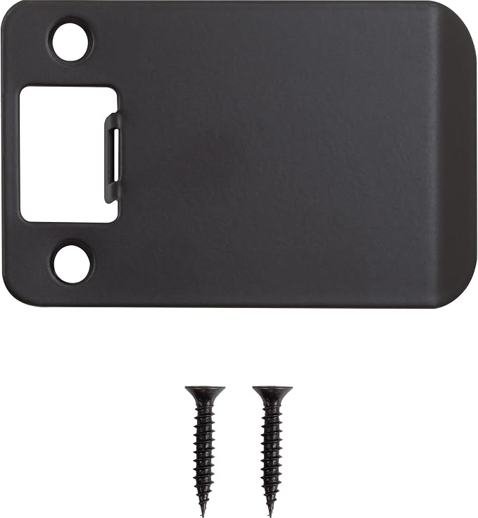 Round Corner Extended Lip Strike Plate, 2-1/4" x 3", Matte Black - Image 2
