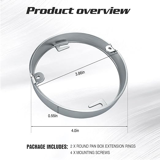 4" 1/2 in deep Round Box Extension Ring 57111 Fits Ceiling Electrical Boxes | - Image 2