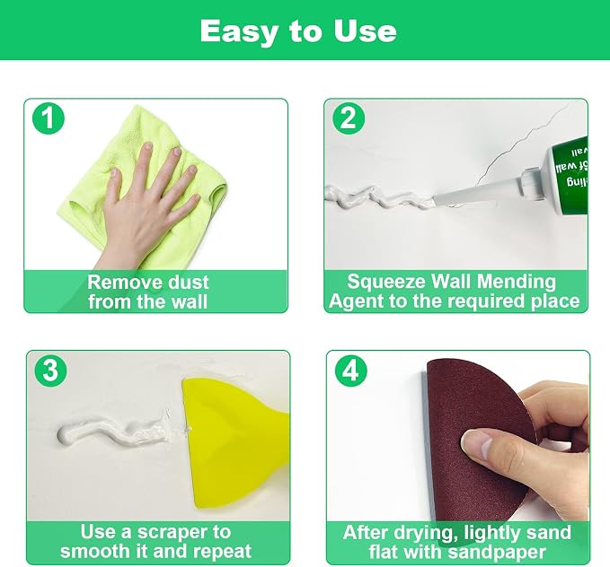 Wall Repair Patch Kit with Scraper, Drywall Repair Kit, Wall Mending Agent Easy - Image 4