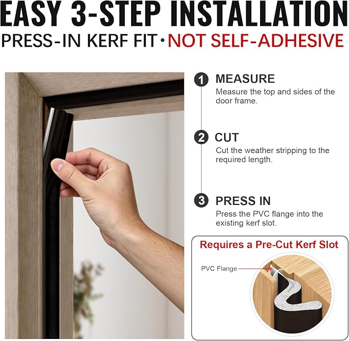 Litaibai 40 ft Kerf Weather Stripping Door Seal - Image 8