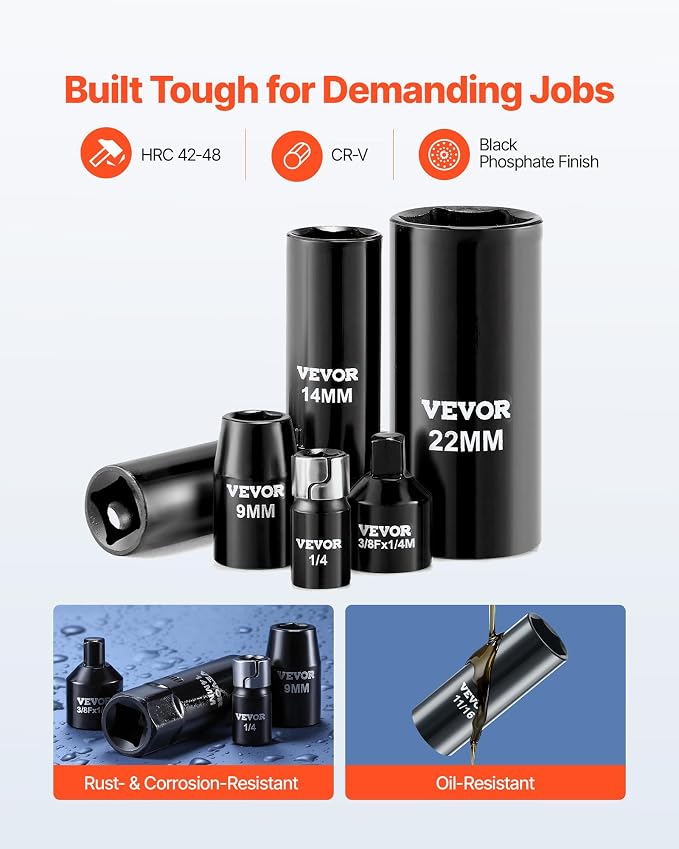 VEVOR 96 Piece 3/8" Drive Impact Socket Wrench and Bit Set, SAE & Metric - Image 2