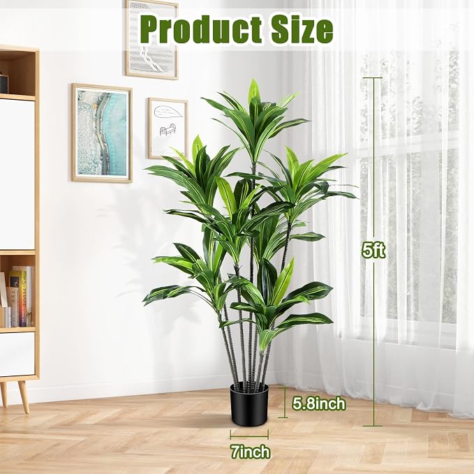 Dracaena Artificial Plant Indoor 5FT - Image 3