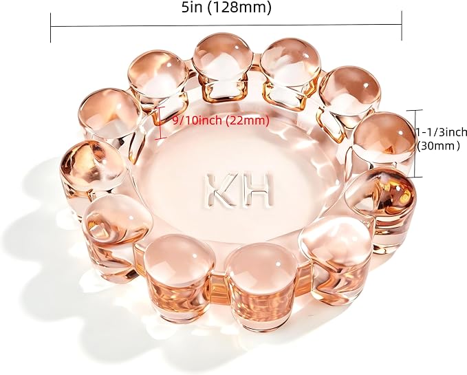 Chic Orange Bubble Glass Candle Dish – Modern Clear Glass Candle Holder - Image 2