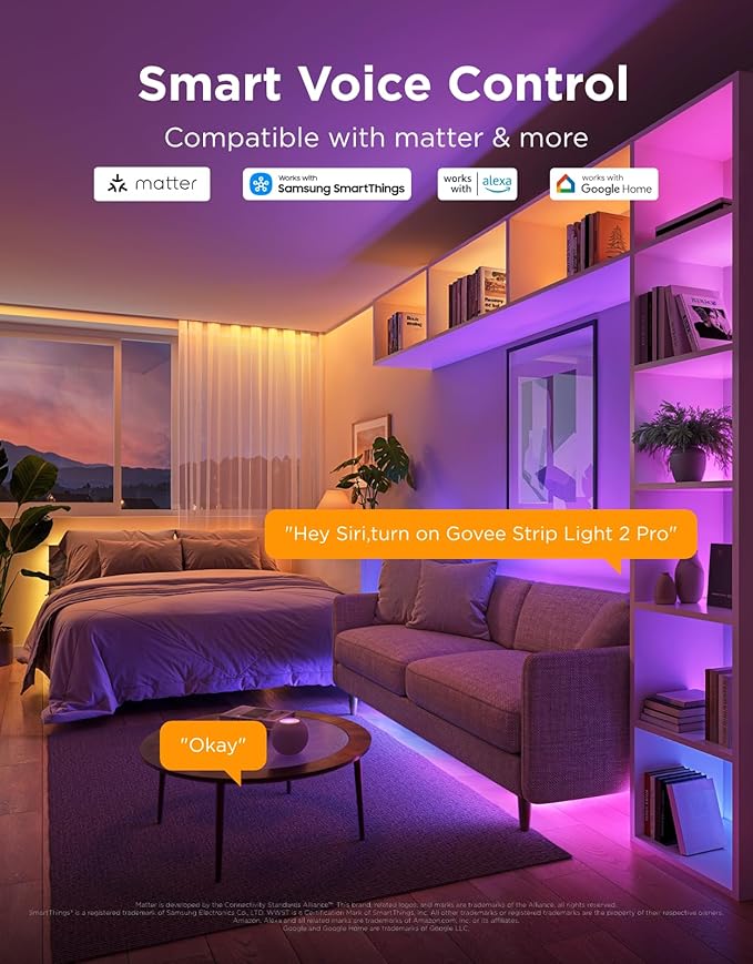 Govee RGBWWIC LED Strip Light 2 Pro 32.8ft, Smart Control, WiFi | Work - Image 3