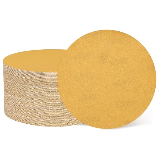 HARFINGTON 50 Pcs 5 Inch Sanding Discs 240 Grit Yellow Aluminum Oxide | Hook by HARFINGTON