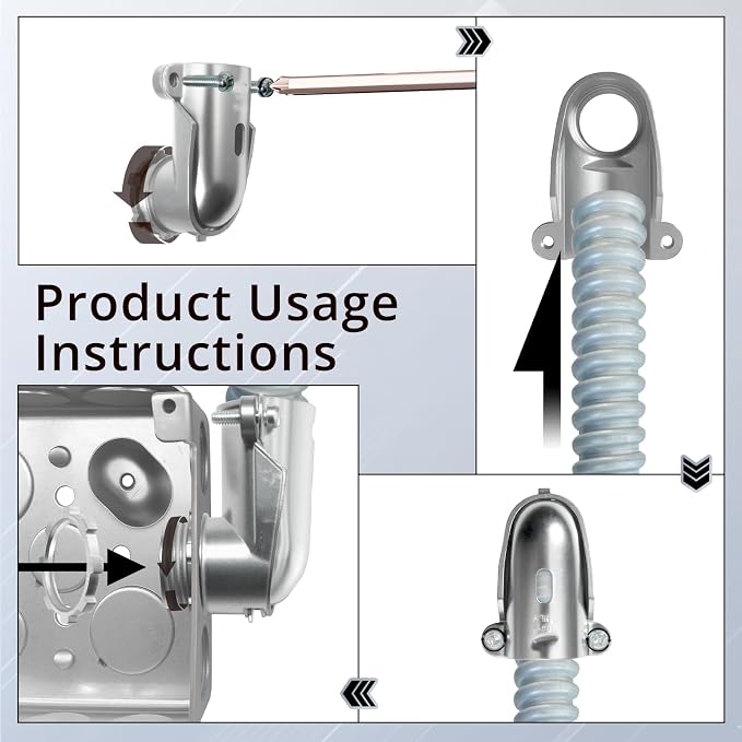 10-Pack 3/8" Flexible Metal Conduit Elbow, 90 Degree Squeeze Connectors - Image 5