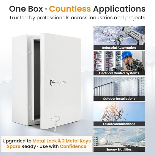 QILIPSU Metal Electrical Box IP65 Waterproof Steel Project Enclosure Lockable - Image 7