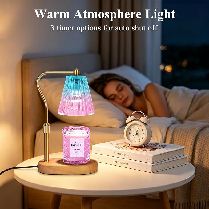 Purple Candle Warmer Lamp with Timer Dimmer Adjustable Height, Electric Wax - Image 4