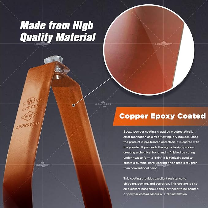 Highcraft ITS-FD01-10 Swivel Loop Pipe Hanger, Copper Epoxy Coated Steel - Image 6