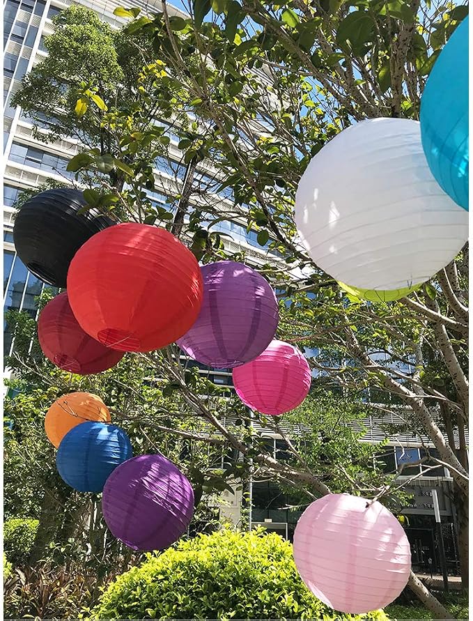 BEISHIDA Multi-Color Paper Lanterns 16Pcs 4/6/8/10 Inch Round Chinese Lamp | - Image 6