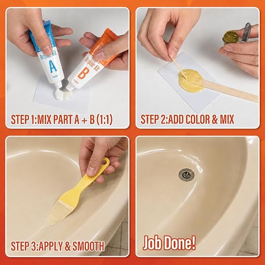 Fiberglass Tub Repair Kit, for Shower Crack & Bathtub Chip | For Porcelain - Image 5