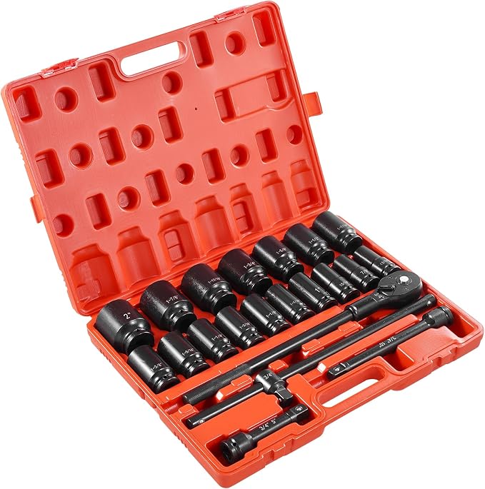 VEVOR Impact Socket Set 3/4 Inches 22 Piece Deep Impact Sockets, 6-Point Sockets - Image 10
