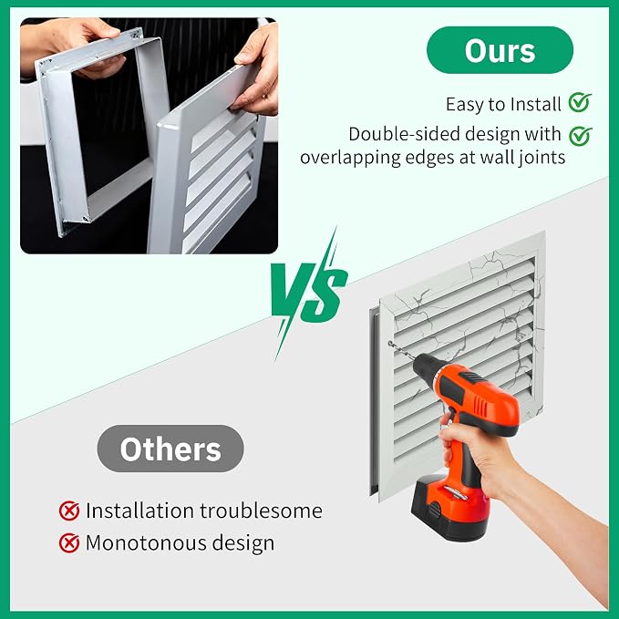 Door Vents for Interior Doors Two Sided, 20” x 12” Door Louver Vent Aluminum - Image 6