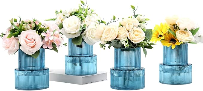 Ribbed Glass Vases, Modern Vase by YANWE