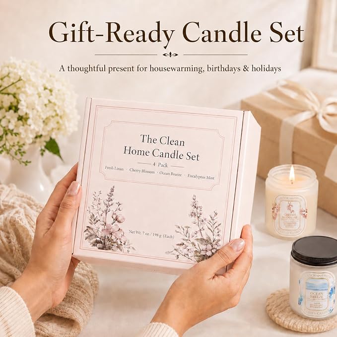 4 Pack Scented Candles for Women: Natural Soy Candles for Home Scented | - Image 7