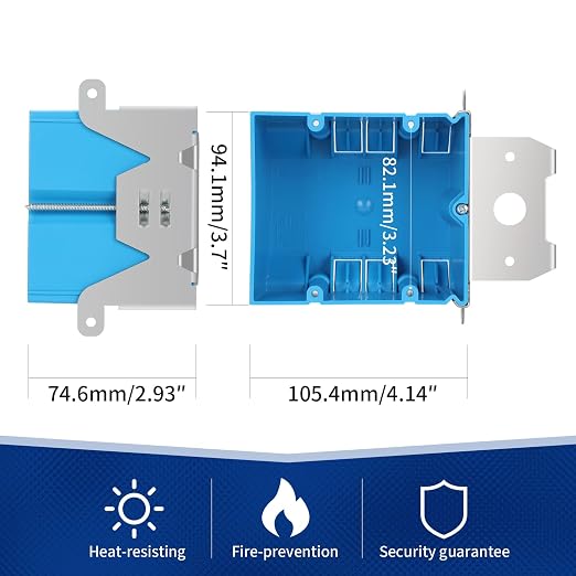 2 Gang Adjustable Plastic Outlet Box, 34 cu. in., 6 Pack | 34 cu in adjustable - Image 2