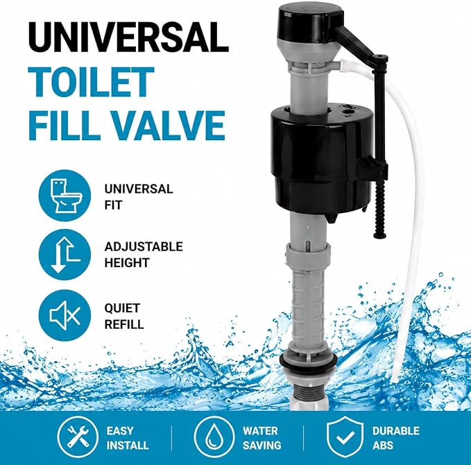 Universal Toilet Flusher Replacement Kit, Toilet Fill Valve Replacement Kit - Image 2