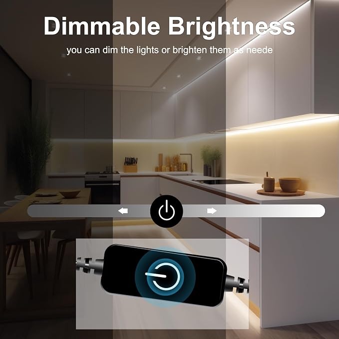 Pandery COB LED Strip Lights 5M, Touch Dimmable led Strips, 16.4ft LED Tape - Image 4