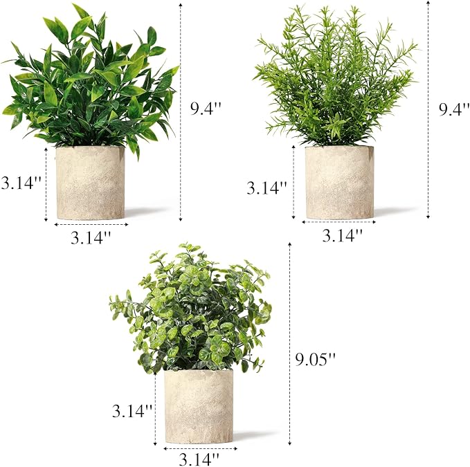 Artificial Plants 3 Pack Mini Fake Hanging - Image 7