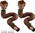 2 Pack Brown Rain Gutter Downspout Extensions, Gutter Extender by Binazon