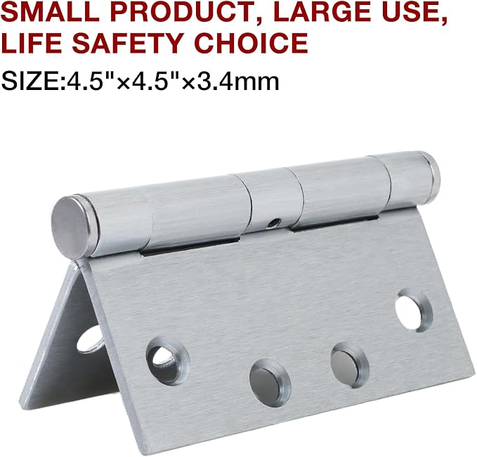 TDCHINGES Heavy Duty Door Hinges Satin Chrome 4.5Inch x 4 1/2"Square 1 Pack | - Image 6
