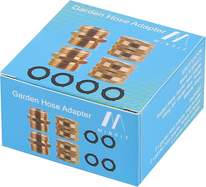 M MINGLE Garden Hose Adapter 3/4”, Male to Male, Female to Female, Solid Brass - Image 6
