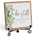 Inspirational Christian Desk Decor, Be Still And Know That I Am God Rutsic Sign by JUSITAKEET