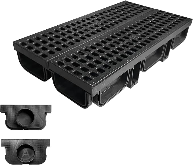 2 Pack 19.7x5.5x3.7 in. A15 Channel Drain by NATOTELADrainageSpecialist