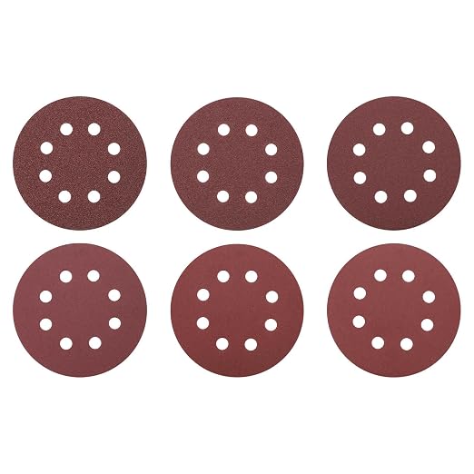 HARFINGTON 30Pcs 5Inch Sanding Disc 8 Hole Hook and Loop Sandpaper Red | by HARFINGTON