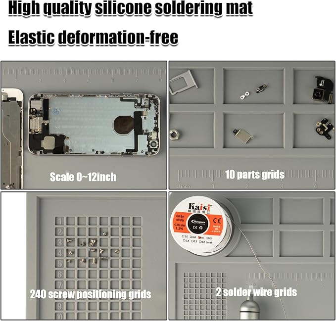 Kaisi KS-102 Repair Work Mat, Heat Resistant 932°F Silicone Soldering Mat - Image 3