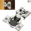Satin Nickel Cabinet Hinges, 3/8 Inch Overlay, 10 Pack | Stainless Steel Build by HomeExpert