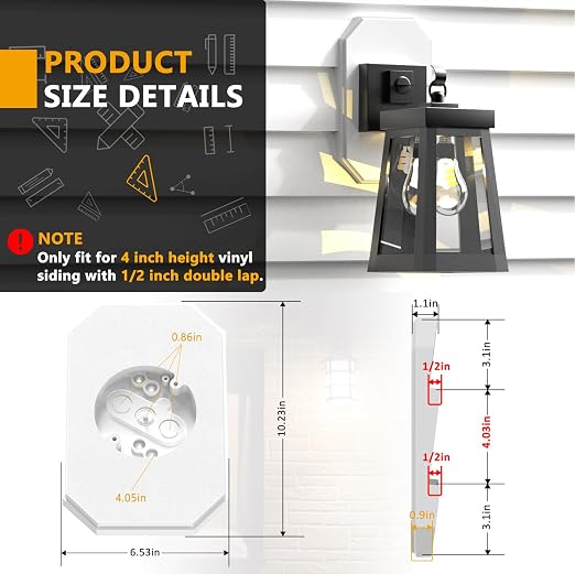 Siding Mounting Kit, Siding Mount Block, Outdoor Light Mounting Block - Image 2