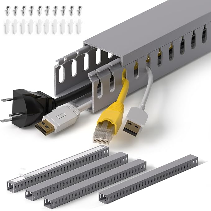 1.4"H x 1.6"W Cable Raceway, 66in Under Desk Wire Management Channel, 16.5in by ZhiYo