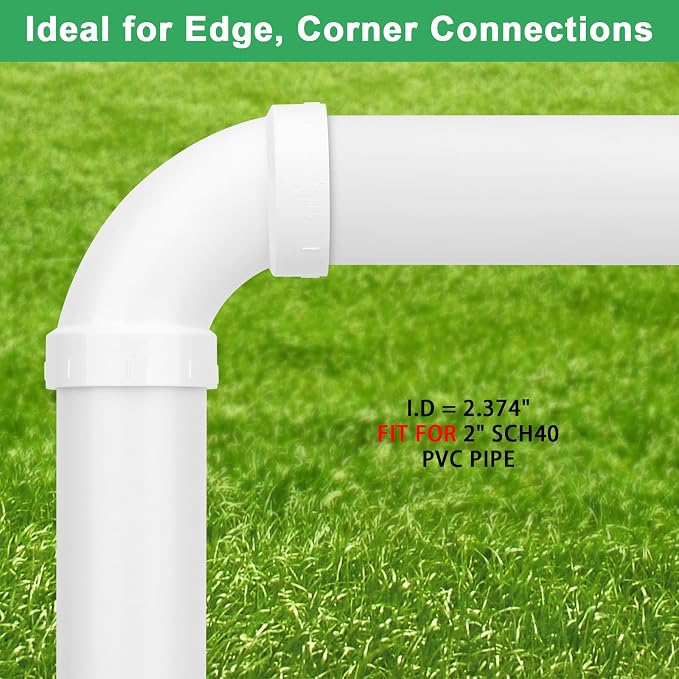 4Pack 2" PVC DWV Sanitary 90-Degree Elbow White SCH40 2" PVC DWV 90° Elbow Pipe - Image 3