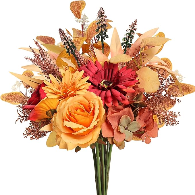 2 Pcs Artificial Fall Flowers Bouquet by PUSUNYHOMEDECOR