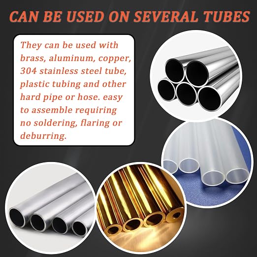 46PCS Brass Compression Tube Fitting Assortment kit- 1/8", 3/8" OD Compression - Image 6
