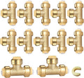 12PC HeSun 3/4" Pushfit Tee, Push to Connect Plumbing Fittings | Brass Push-fit by HeSun
