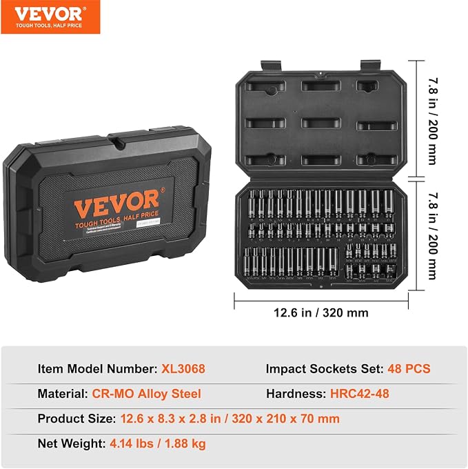 VEVOR Drive Impact Socket Set 1/4" - Image 7