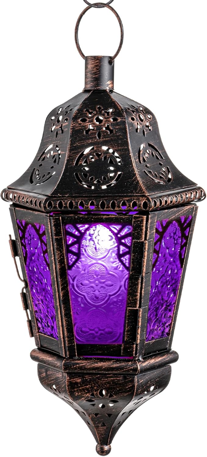 Moroccan Decorations Indoor, 13.6’’ Lantern Decorative Outdoor, Halloween Style by DECORKEY